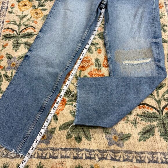 FREE PEOPLE Vixen Cigarette Jeans Vintage Indigo Blue Denim Distressed Size 29 - Picture 6 of 10